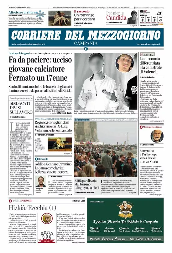 Prima-pagina-corriere del mezzogiorno-del-2024-11-04